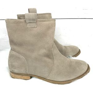 Sole Society Taupe Leather Pull On Ankle Boots